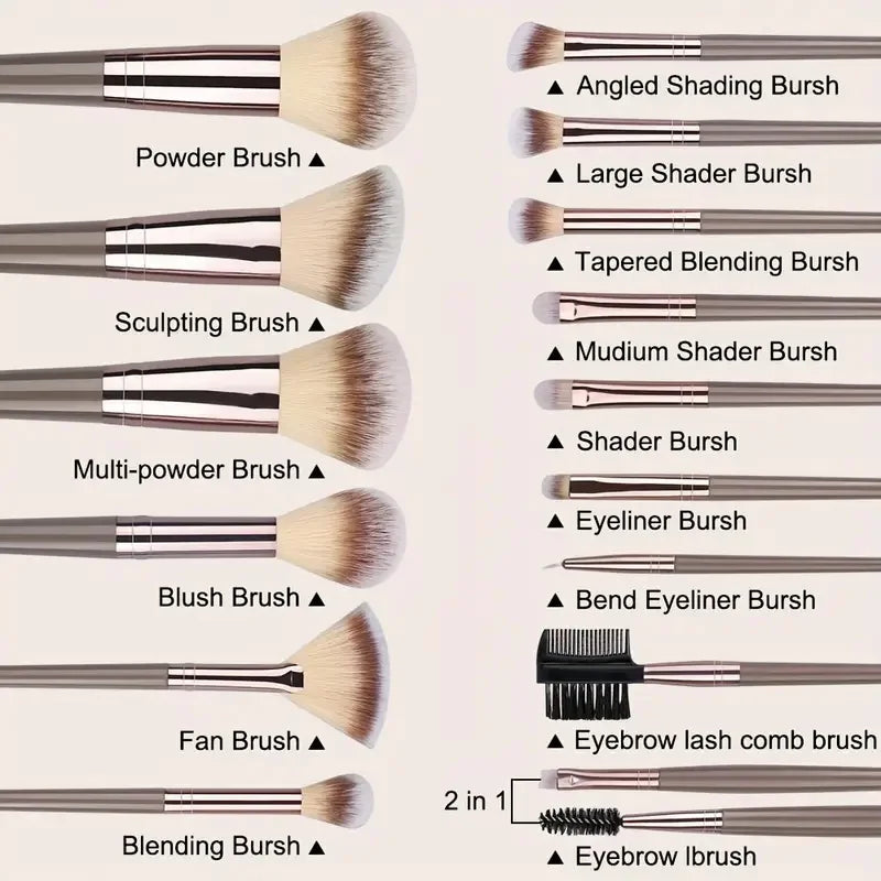 Makeup Brush Set 10-20 Pcs Cosmetic Brushes for Face & Eyeshadow