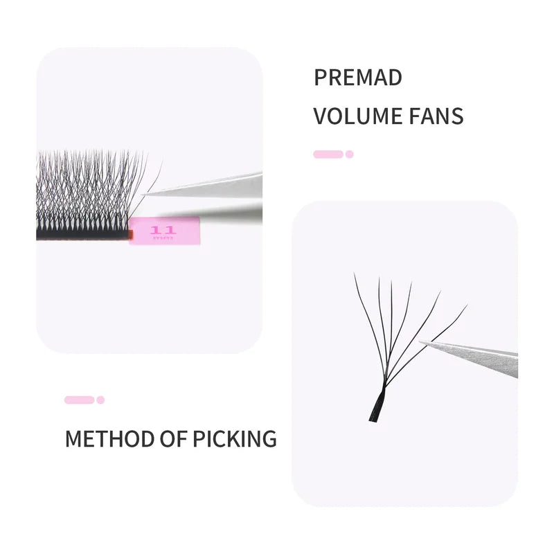 Premade 6D W Shape Eyelash Extensions Volume Fans for Natural Makeup - Clover W Style