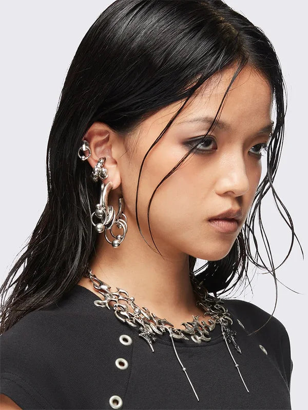 Copper Hoop Earrings for Men & Women - Avant-Garde Cluster & Mixed-Metal Body Jewelry