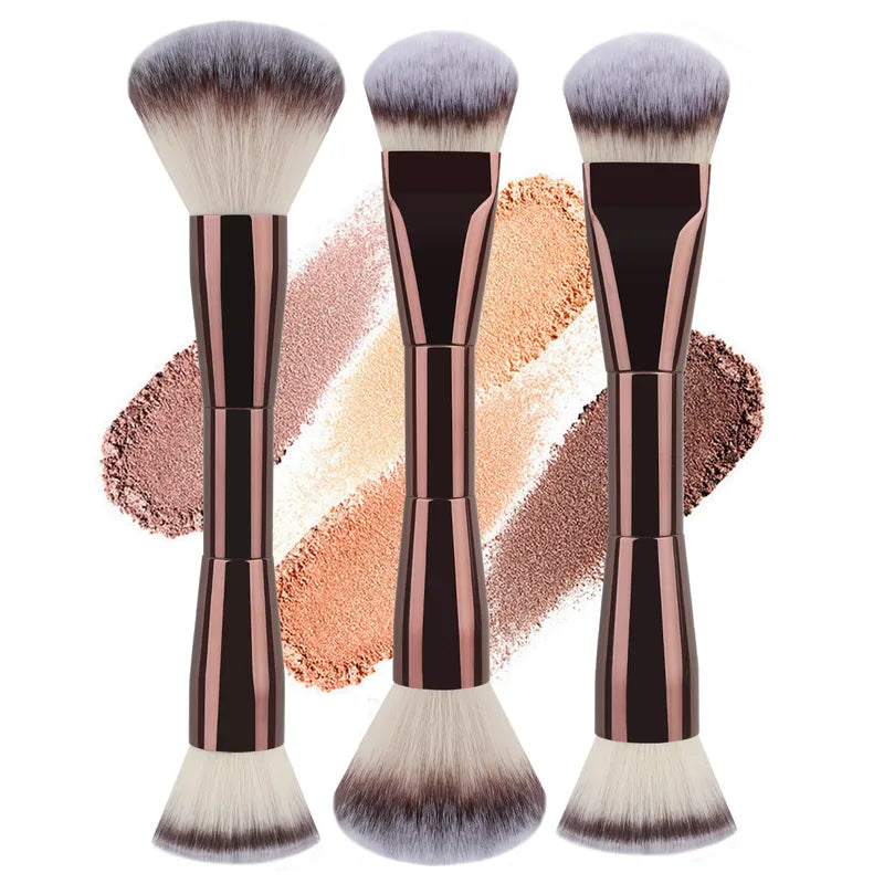 Double-Headed Makeup Brush Set for Foundation Blush BB Cream Portable Cosmetic Tool