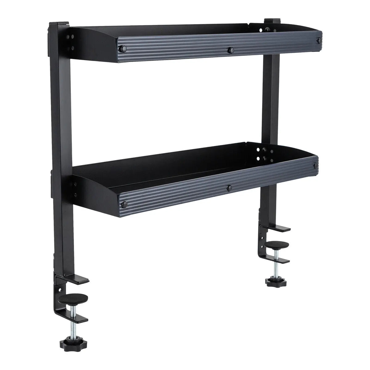 Clamp-On 2-Tier Desk Shelf Organizer with Adjustable Storage Tray