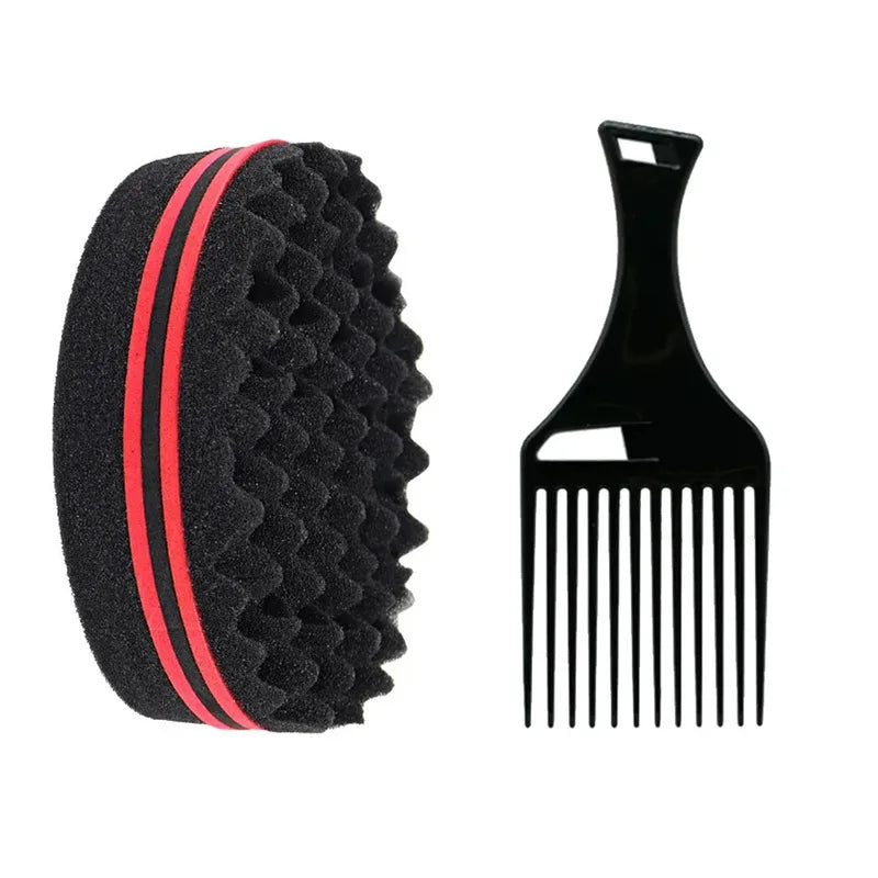 Hair Styling Set with Curling Comb & Sponge for All Hair Types - Hair Brush & Comb Kit