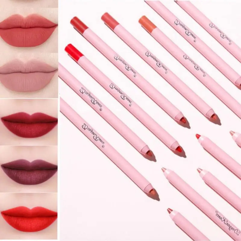 Waterproof Matte Lip Liner in Bean Paste Color, Long-Lasting Lipstick Pen for Precise Lip Definition
