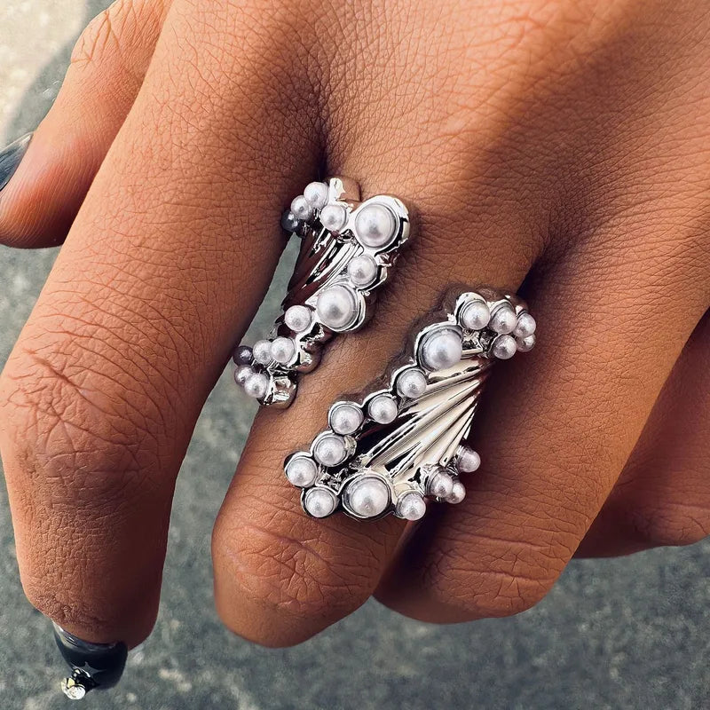 Chunky Fashion Pearl Rings for Women - Trendy Statement Jewelry Gift