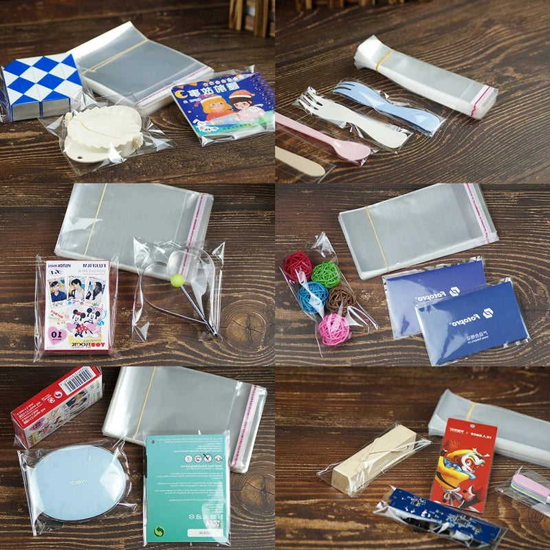 Self-Sealing Clear Jewelry & Gift Packaging Bags 100Pcs - Multiple Sizes