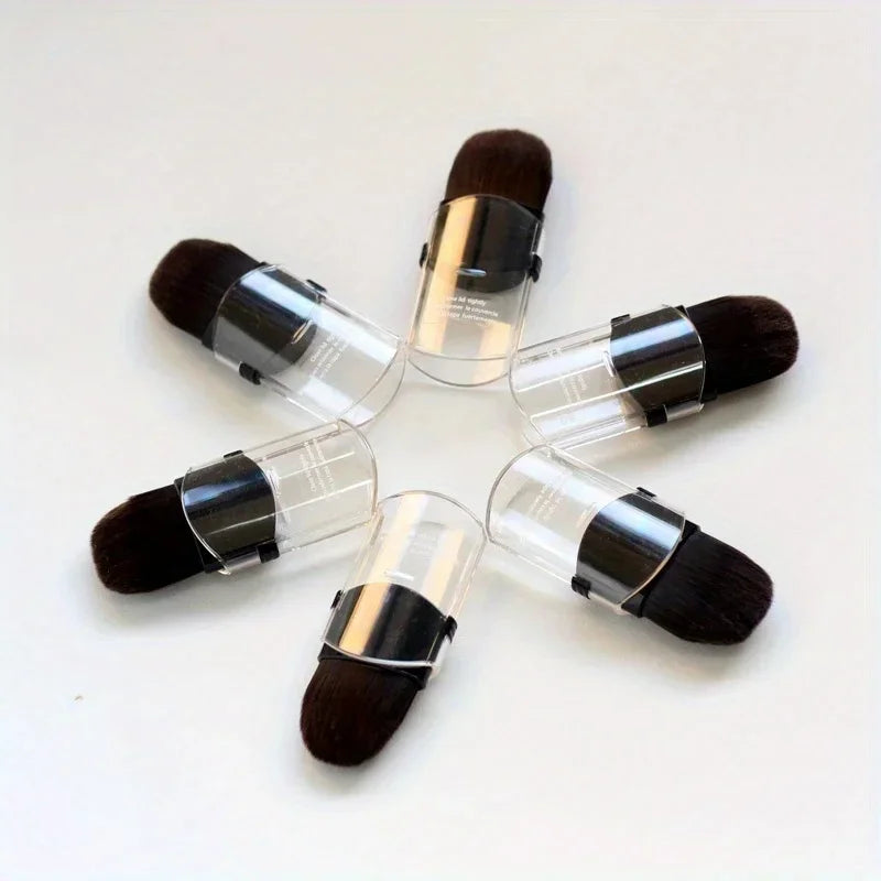 Mini Telescopic Makeup Brush Set for Travel - Nylon Bristles & ABS Handle