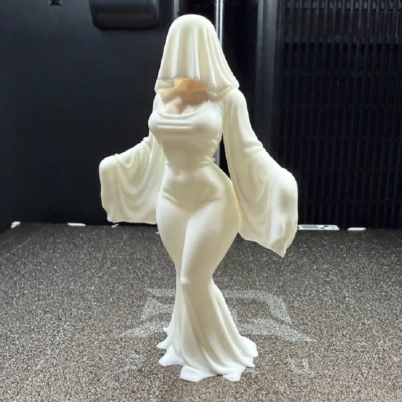 12cm Ghost Ornament - 3D Printed White Halloween Decoration for Indoor & Outdoor Use
