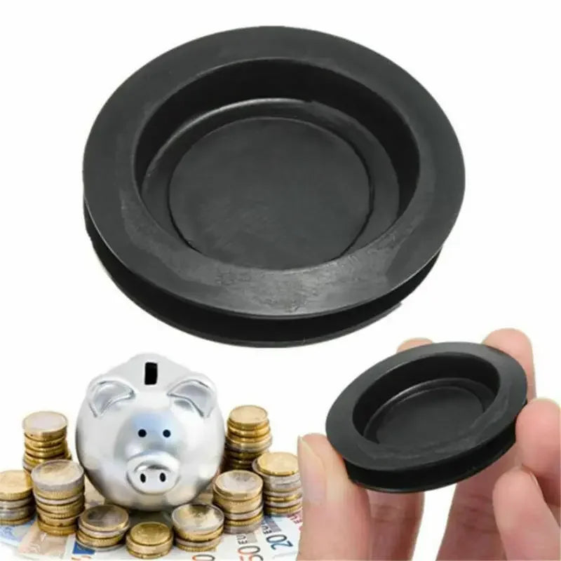 Set of 2/4/10 Plastic Money Box Stopper Covers for Piggy Banks - Black