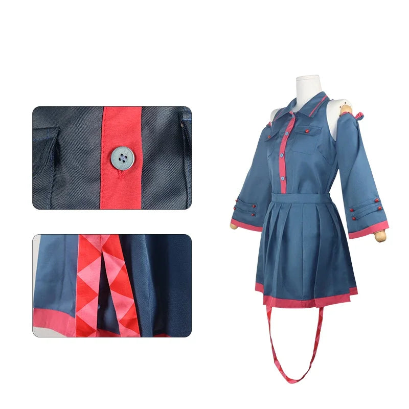 Anime Mikuu Kasane Teto Cosplay Costume Dress for Women & Men Halloween Accessory