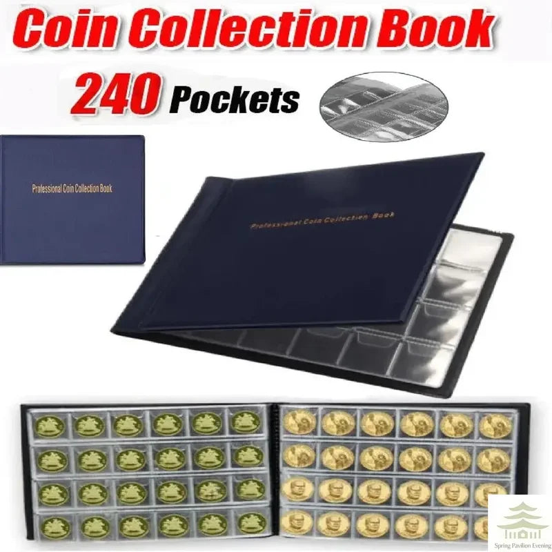 Coin Collection Holder with 240 Pockets PVC Album for Coins and Collectors