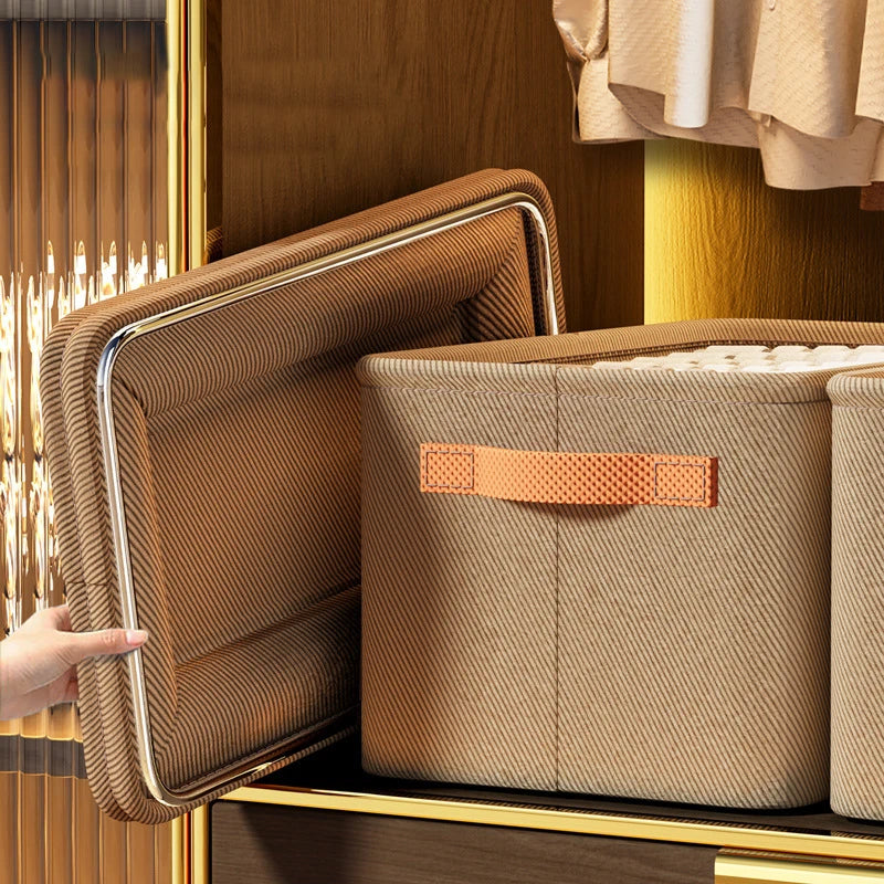 Clothes Organizer Storage Box for Pants and Sweaters - Foldable, Dustproof, Space-Saving Wardrobe Drawer