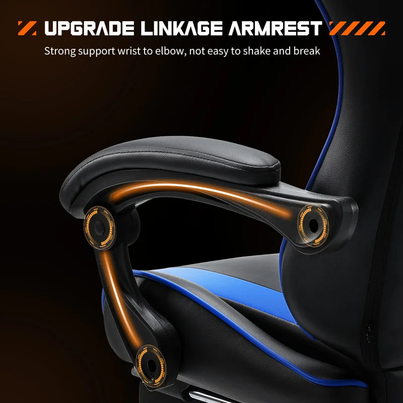 Ergonomic Racing Gaming Chair with Adjustable Height & Swivel PU Leather