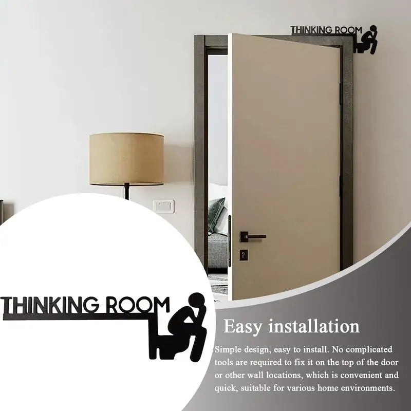 Humorous Thinking Room Door Sign Wall Decor Bathroom Artwork Home Decor