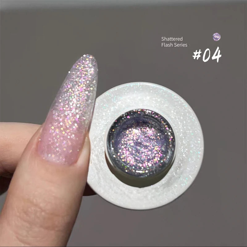Summer Gel Nail Polish Set - Glittering Diamond, Whitening, Bright Colors, 12ML