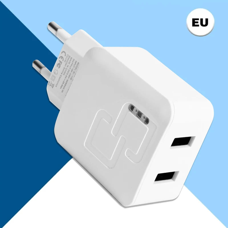 Multi-USB Fast Charger with 2 Ports for iPhone and Galaxy Devices - Color Variants