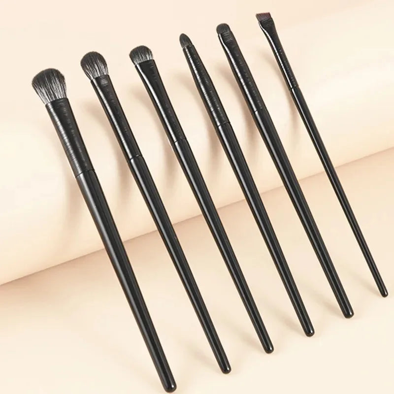 6-Piece Eye Makeup Brush Set for Eyeshadow, Eyebrow, Contour & Eyeliner