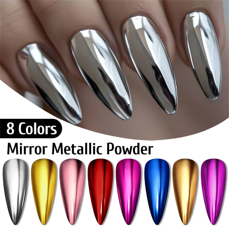 Metallic Glitter Powder for Nails and Body Art - Easy to Apply, Long-Lasting, Versatile Decoration