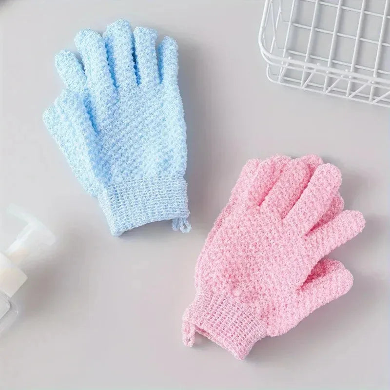 Exfoliating Shower Gloves Bath Sponge for Daily Use - Pink & Blue