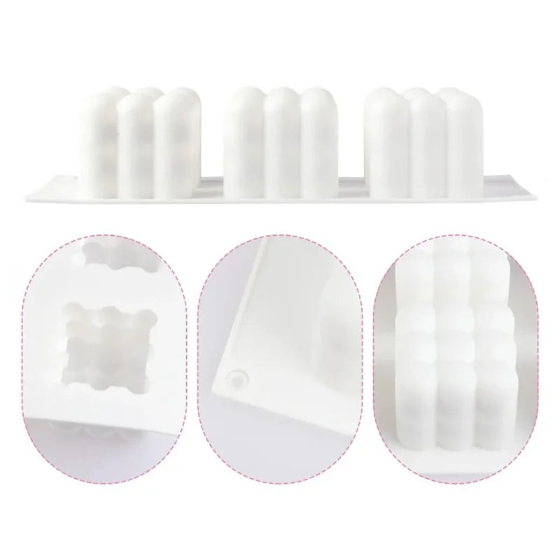 Candle Making Silicone Mold Cube Sphere Resin Gypsum Craft Kit - Reusable