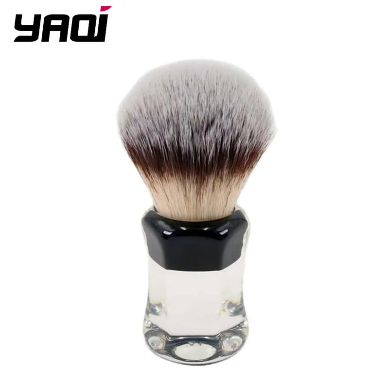 Synthetic Hair Shaving Brush with Clear Handle - Men Wet Shaving Accessory