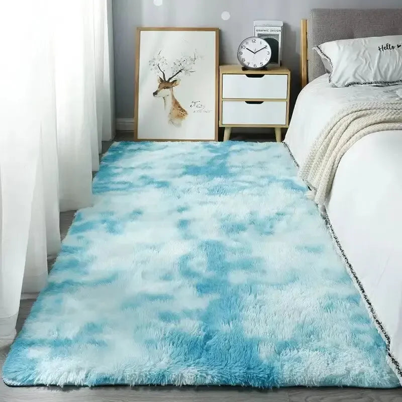 Modern Wind Silk Wool Rug - Fluffy, Durable, Machine Washable Bedroom and Living Room Floor Mat