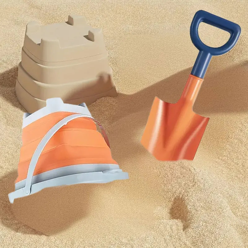 Children's Beach Shovel & Folding Water Bucket Set - Summer Outdoor Sand Toy
