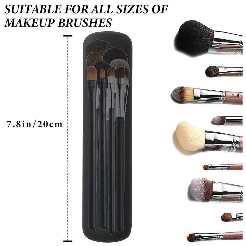 Silicone Makeup Brush Storage Bag - Portable Travel Case for Cosmetics & Tools