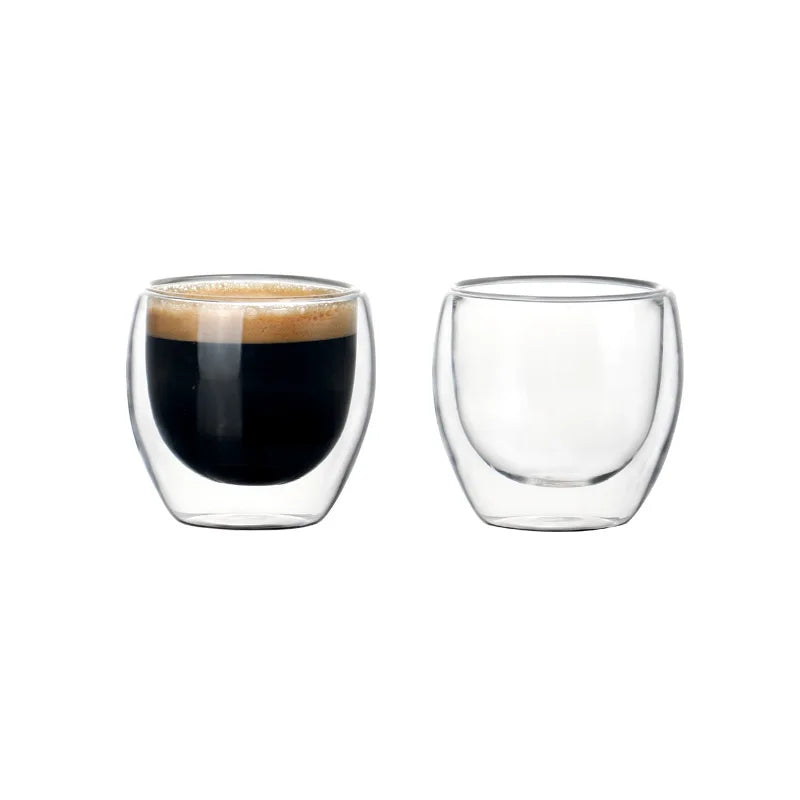 Double-Layer Insulated Glass Coffee Mug - High Borosilicate Tea Cup, Heat Resistant Drinkware