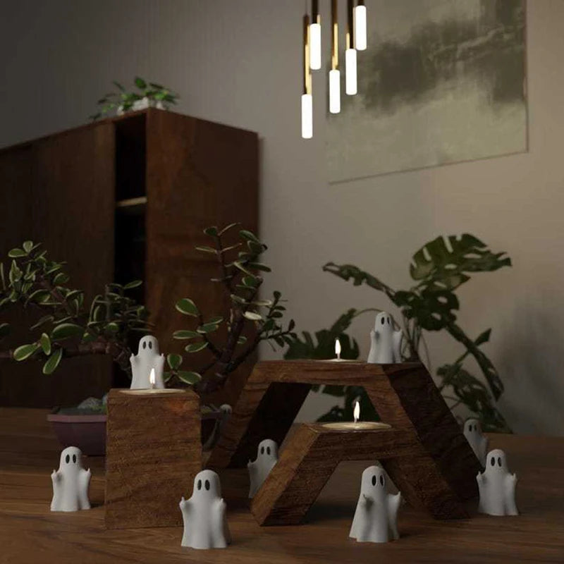 Halloween Ghost Statue - 3D Printed Cute Desktop Decor, Spooky Fun Ornament