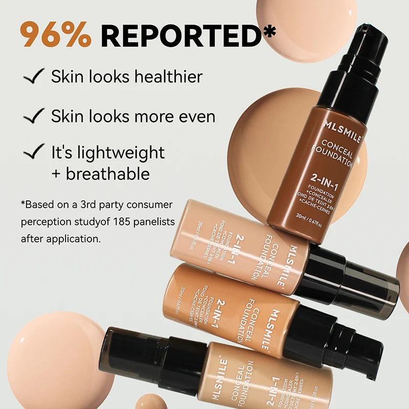 Oil-Control Matte Liquid Foundation - Waterproof Full Coverage Makeup Base