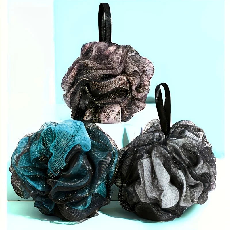 Men and Women Unscented Bath Sponge Set with Mesh Pad & Foam - Bathroom Accessory