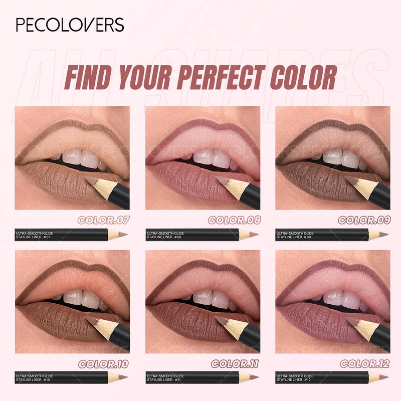 Lipliner Lipstick Set with Multiple Colors for Plump & Charming Lips - Not Dry