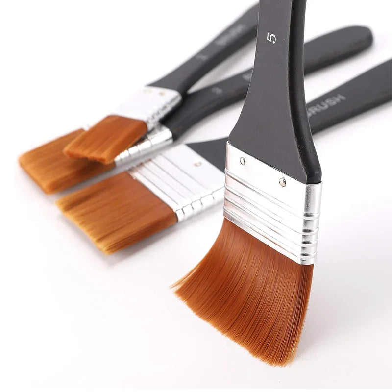 Flat Wide Paint Brush for Walls & Furniture - Anti-Shed Wooden Handle, Professional Craft Tool