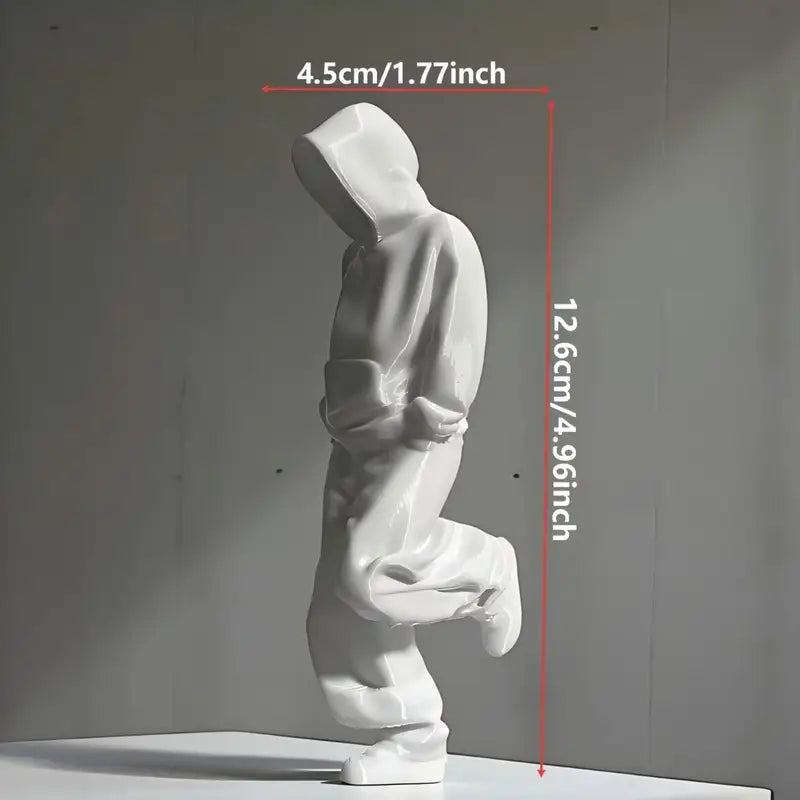 Faceless Thinker Model Set - Black & White Plastic Decor for Desk or Hallway