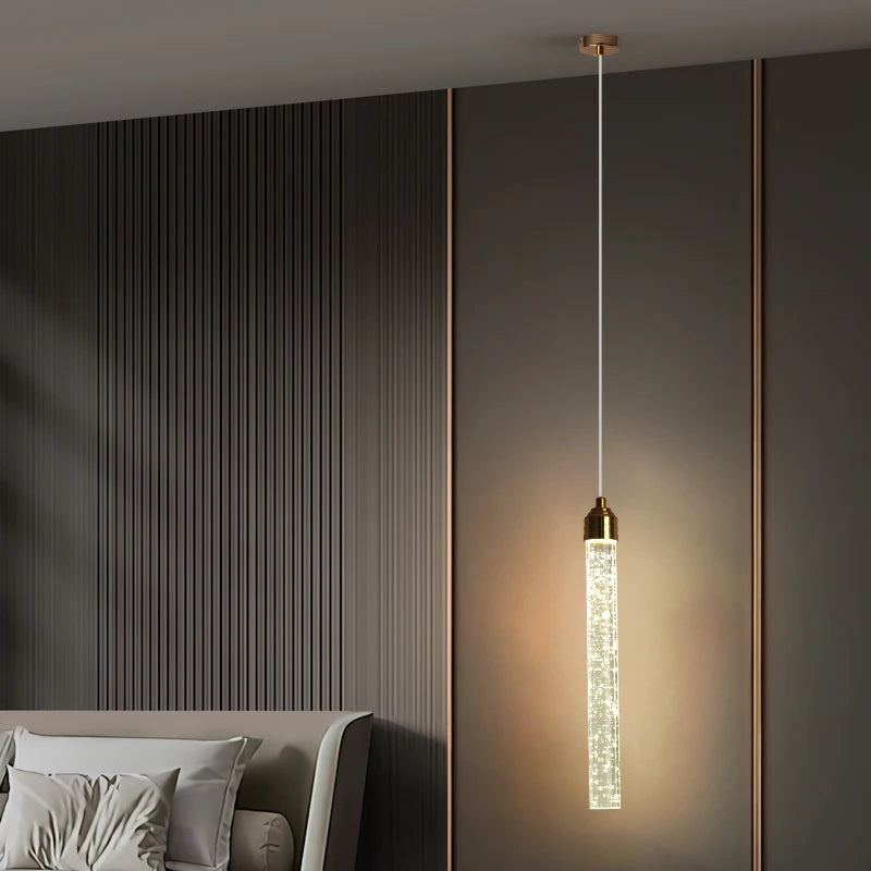 Crystal Pendant Light with Gold Fixtures Modern Living Room Bedroom Dining Room Lighting