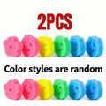 7pcs Smiley Face Temperature-Changing Cleaning Sponges - Colorful Kitchen Dishwashing Tools for Summer Grease Removal