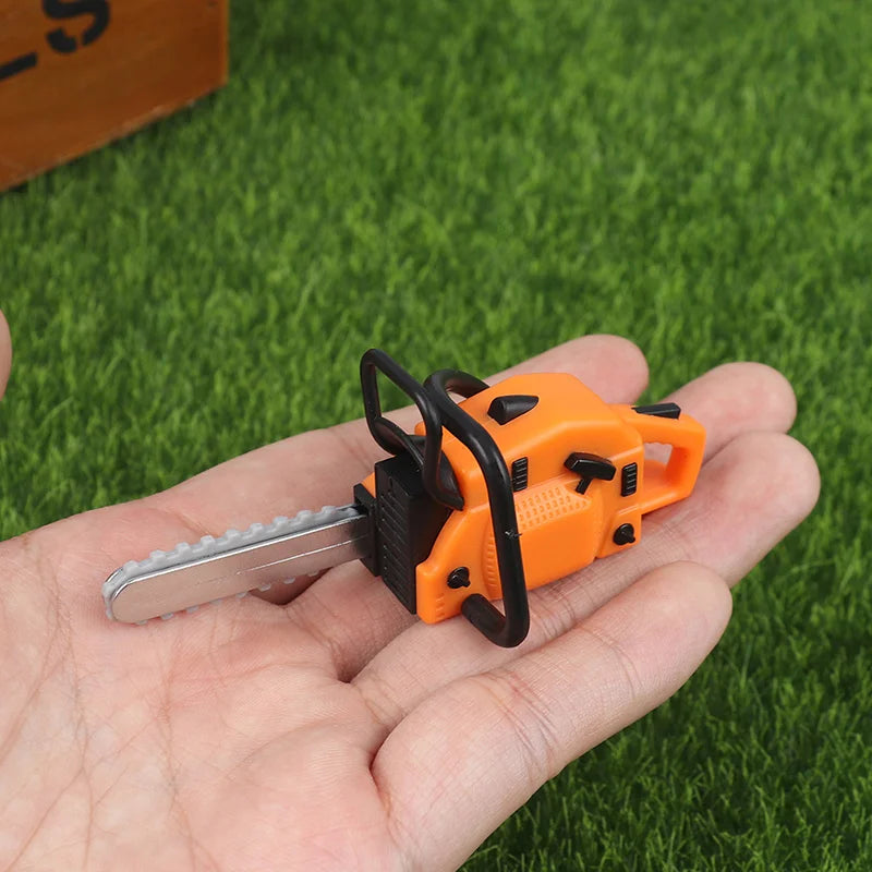 Miniature Chainsaw Model for Dollhouse 1:12 Scale Repair Tool Accessories