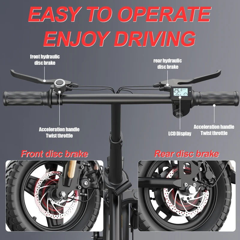 Foldable Electric Bike with 48V 15AH Battery 30+MPH 250W for Adults