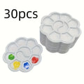 Mini Flower-Shaped Plastic Palette Set for Watercolor & Acrylic Painting - 30 Pack