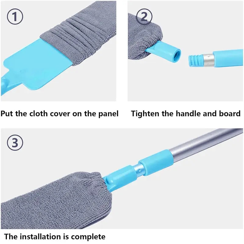 Retractable Dust Cleaner for Under Appliances - Microfiber Furniture Gap Duster, Washable, Multi-Color