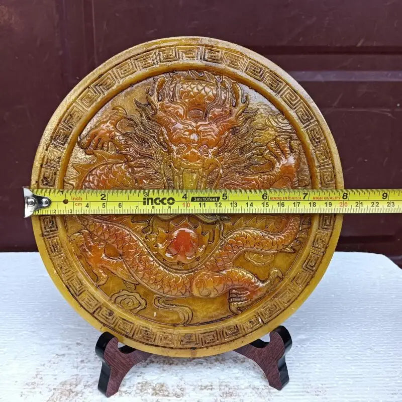 Exquisite Resin Dragon Relief Disc Home Decor Folk Craft Ornament