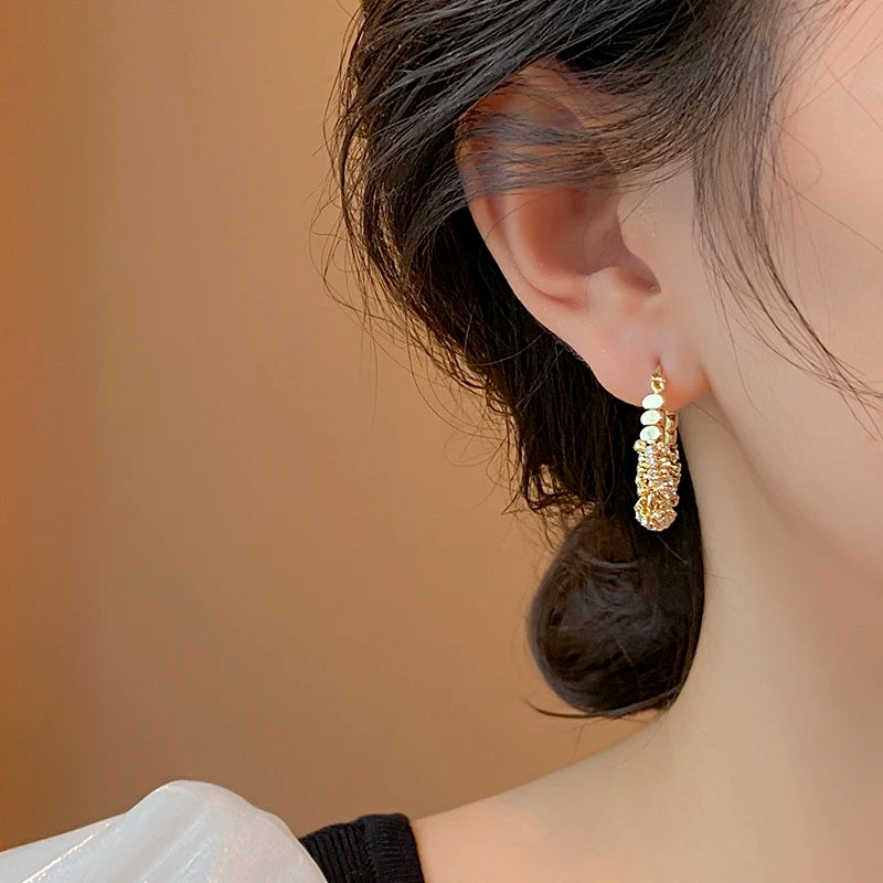 Geometric Irregular Micro Set Zircon Metal Earrings for Women - 2025 Fashion Jewelry