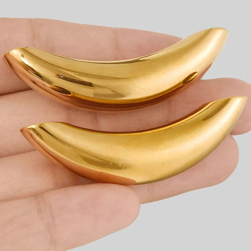 2pcs Stainless Steel Pendant for Jewelry Making - Chunky Three-Dimensional Design