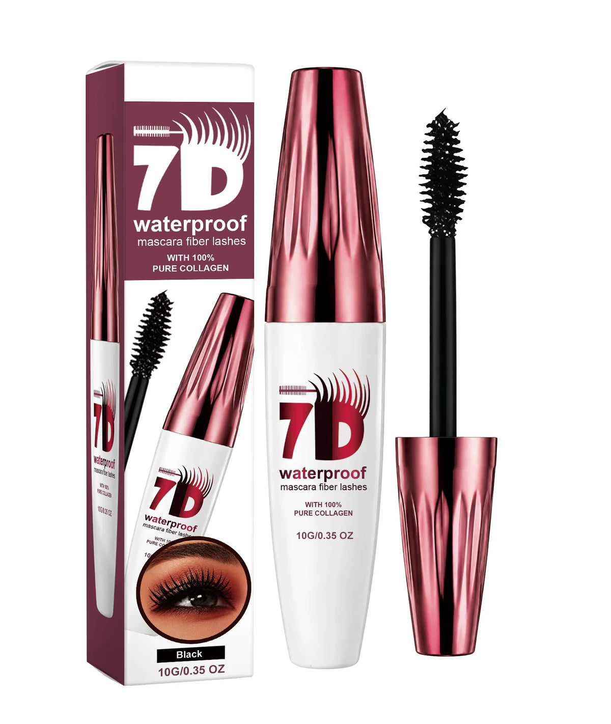 Waterproof Volumizing Mascara for Natural Long-Lasting Lash Look - Black