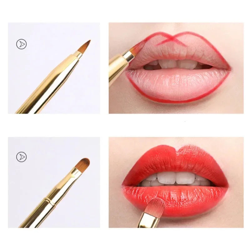 Retractable Lip Brush Dual-Use Lipstick & Eyeshadow Makeup Tool with Cap