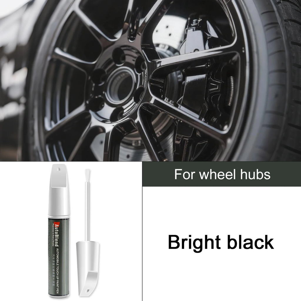 Car Wheel Repair Pen for Scratch Removal & Paint Touch-Up - Matte Black Silver Glossy Black