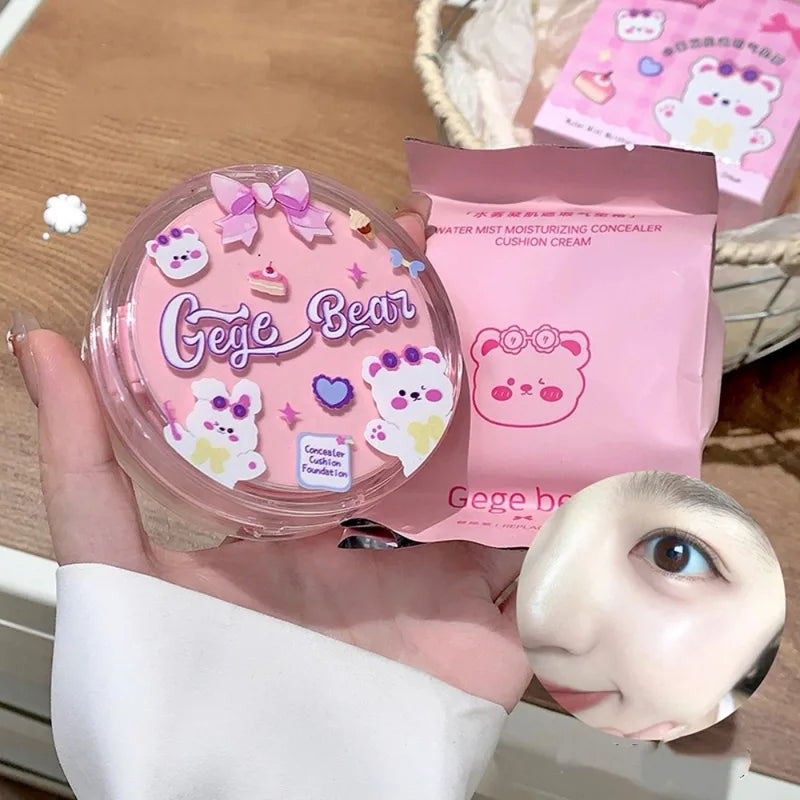 Long-Lasting Brightening CC Cushion Foundation with High Coverage Moisturizing BB Cream