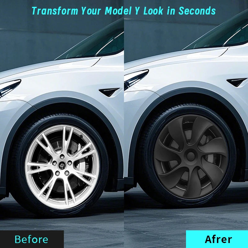 19 Inch Tesla Model Y Hubcap Cyclone Style Wheel Cover Replacement Set
