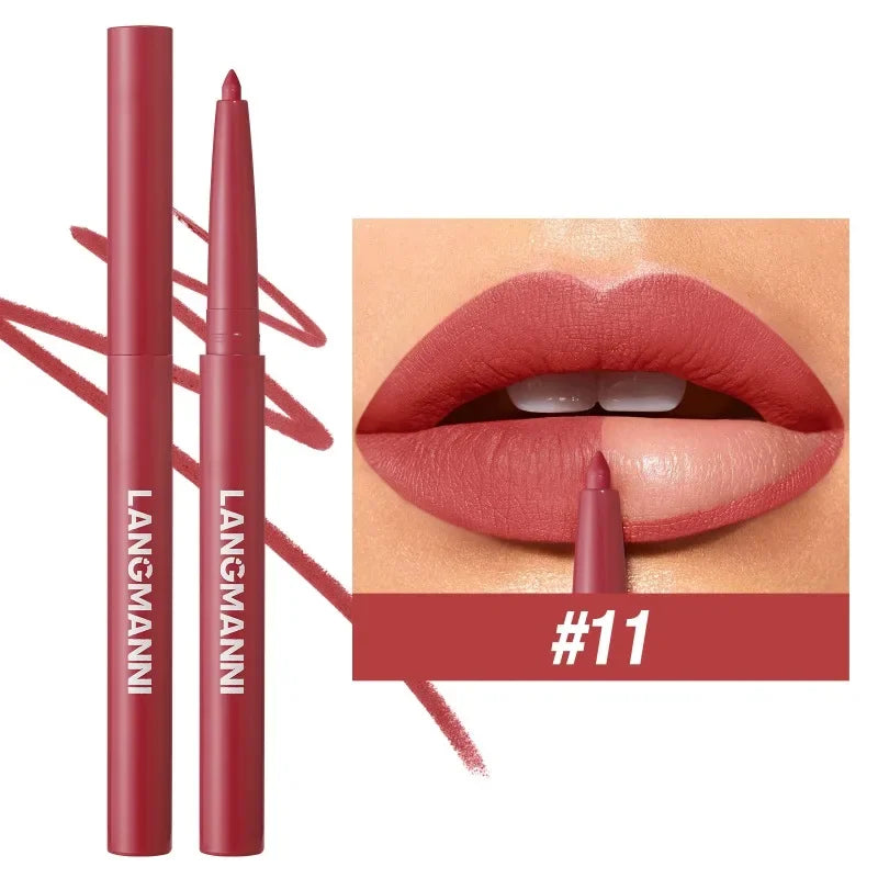 Waterproof Lip Liner Pencil Set - Matte Long-Lasting Lip Makeup with 12 Colors