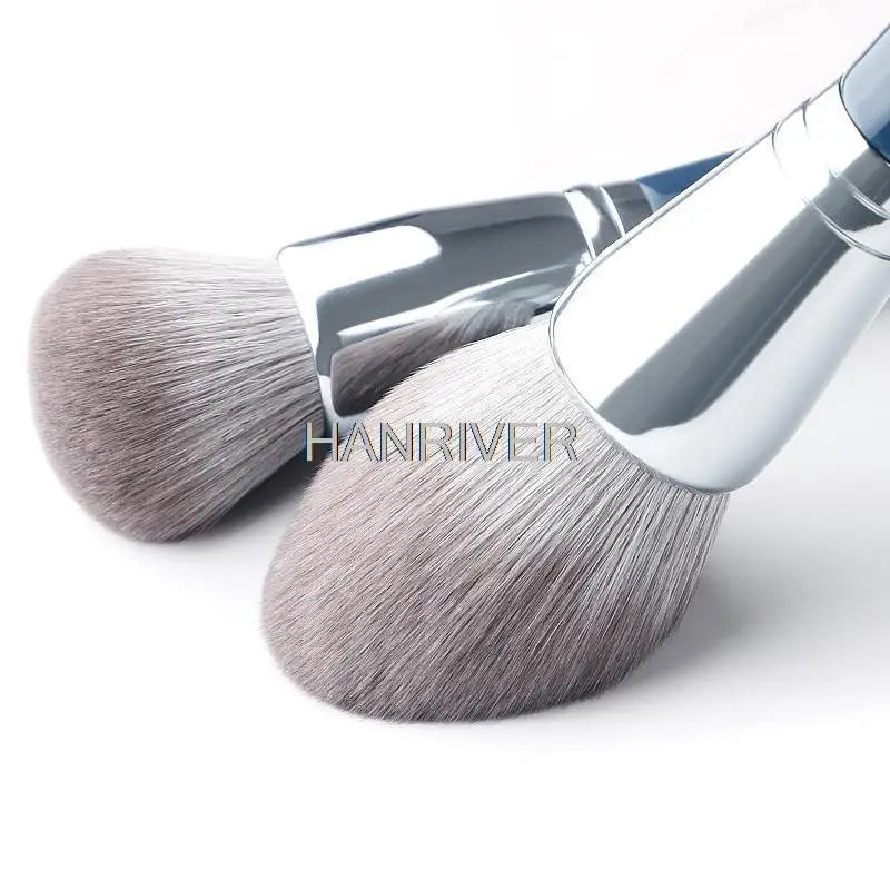 Sky Blue 11-Piece Makeup Brush Set - Soft Synthetic Face & Eye Brushes